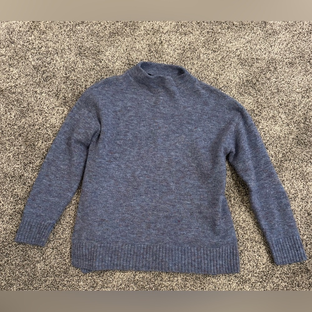 Women's Blue Mock-neck Sweater- Worn one time
